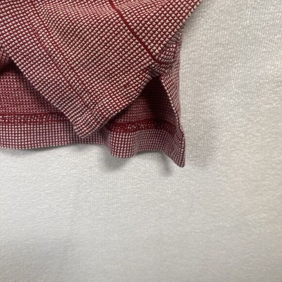 Ahead Authentic Men’s Polo Shirt Burgundy Striped Island Hills Logo Golf Casual - Picture 8 of 13